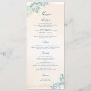 Sand and Palms Beach Wedding Menu