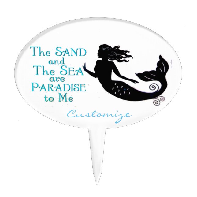 Sand and Sea Beach Mermaid Thunder_Cove Cake Topper (Front)