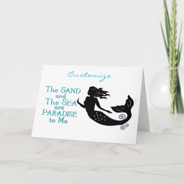 Sand and Sea Beach Mermaid Thunder_Cove Holiday Card (Front)