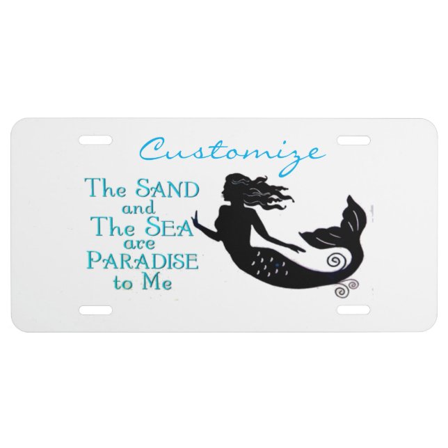 Sand and Sea Beach Mermaid Thunder_Cove License Plate (Front)