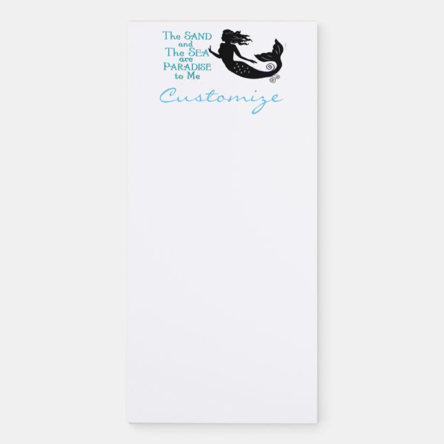 Sand and Sea Beach Mermaid Thunder_Cove Magnetic Notepad (Front)