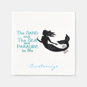 Sand and Sea Beach Mermaid Thunder_Cove Napkins
