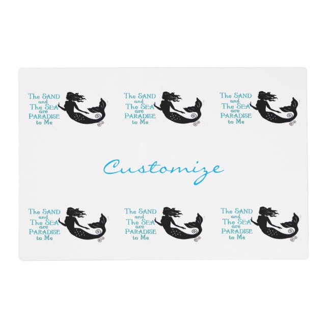 Sand and Sea Beach Mermaid Thunder_Cove  Placemat (Front)