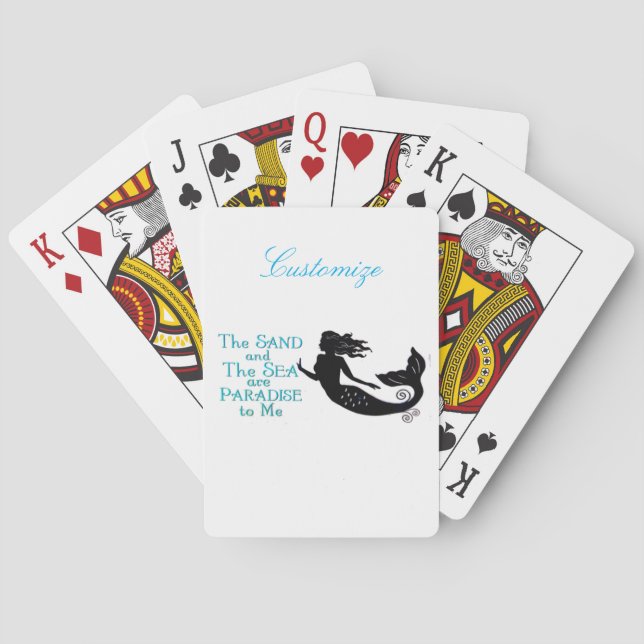 Sand and Sea Beach Mermaid Thunder_Cove Poker Cards (Back)