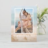 Sand and Sea Beach Photo Christmas Holiday Card (Standing Front)