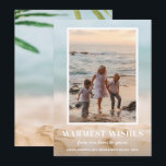 Sand and Sea Beach Photo Christmas Holiday Card<br><div class="desc">Share your favorite beach vacation photo or warm weather photo with our blurred sand and seas Christmas holiday card with your message in chic white text. Select high definition for best print quality. Order PRINTED and/or INSTANT DOWNLOAD.</div>