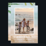 Sand and Sea Beach Photo Christmas Holiday Card<br><div class="desc">Share your favorite beach vacation photo or warm weather photo with our blurred sand and seas Christmas holiday card with your message in chic white text. Select Matte for heaviest paper and high definition for best print quality.</div>