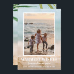 Sand and Sea Beach Photo Christmas Holiday Card<br><div class="desc">Share your favorite beach vacation photo or warm weather photo with our blurred sand and seas Christmas holiday card with your message in chic white text. Select Matte for heaviest paper and high definition for best print quality.</div>