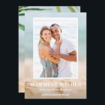Sand and Sea Beach Photo Christmas Holiday Card<br><div class="desc">Share your favorite beach vacation photo or warm weather photo on our blurred sand and seas Christmas holiday card with your message in chic white text. Select Matte for heaviest paper and high definition for best print quality.</div>