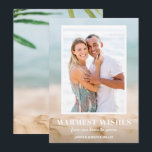 Sand and Sea Beach Photo Christmas Holiday Card<br><div class="desc">Share your favorite beach vacation photo or warm weather photo on our blurred sand and seas Christmas holiday card with your message in chic white text. Select Matte for heaviest paper and high definition for best print quality.</div>