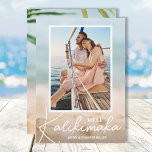 Sand and Sea Beach Photo Mele Kalikimaka  Holiday Card<br><div class="desc">Share your favorite beach vacation photo or warm weather photo with our blurred sand and seas holiday card with Mele Kalikimaka and your names in chic white text. Select Matte for heaviest paper and high definition for best print quality.</div>
