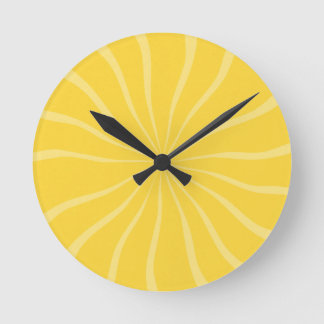 SAND AND SEA BRIGHT YELLOW SUNSHINE SUN RAYS SUMME ROUND CLOCK