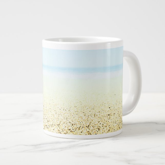 Sand and Sea Calm Coastal Giant Coffee Mug (Front Right)