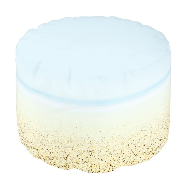 Sand and Sea Calm Coastal Pouf (Angled Front)