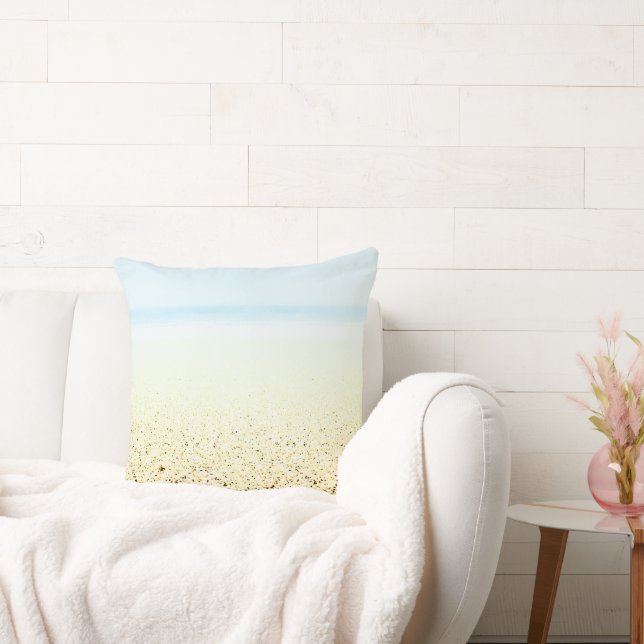 Sand and Sea Calm Coastal Throw Pillow (Couch)
