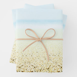 Sand and Sea Calm Coastal Wrapping Paper Sheets