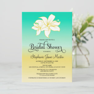 Sand and Sea Color Ombre Bridal Shower Invitation