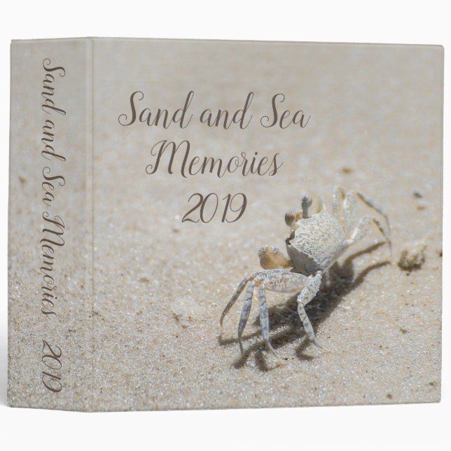 Sand and Sea Memories Vacation Album 3 Ring Binder (Front/Spine)