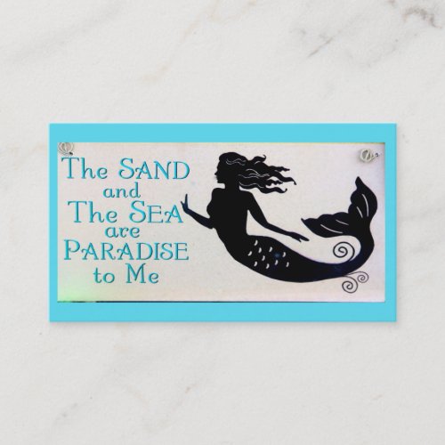 sand and sea mermaid business card