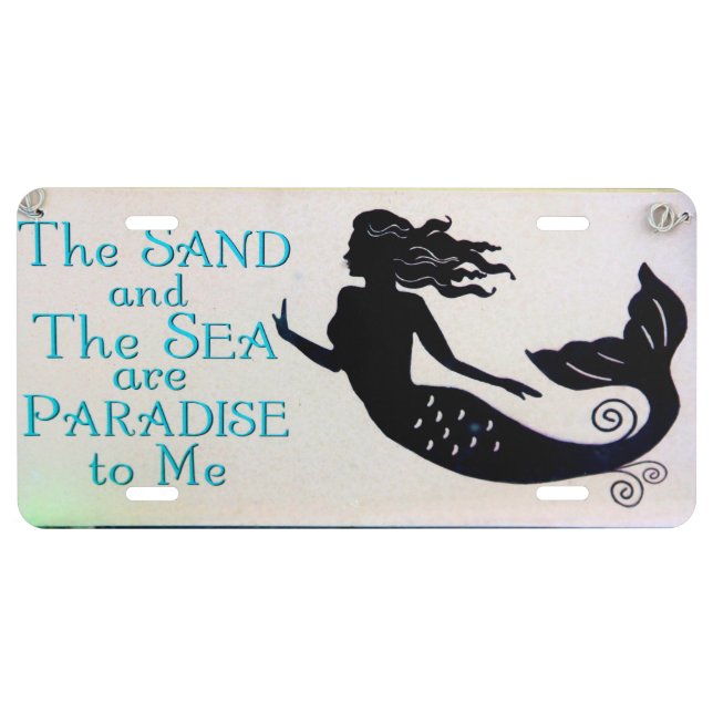 sand and sea mermaid license plate (Front)