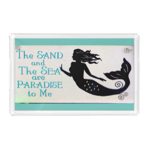 sand and sea mermaid serving tray