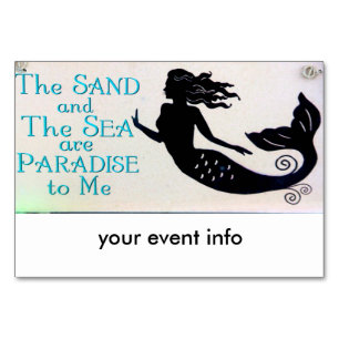 sand and sea mermaid table card