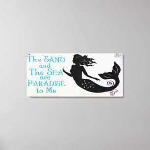 sand and sea mermaid wrapped canvas print