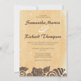 Sand and Sea Shells/Beach Wedding Invitation
