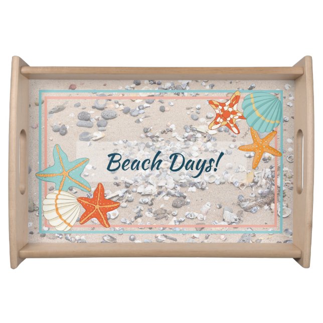 Sand and Sea Shells Serving Tray (Front)