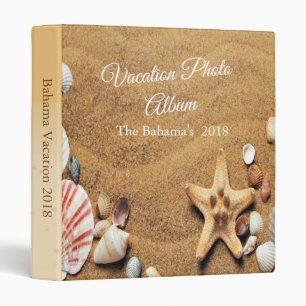Sand And Sea Shells Vacation Photo Album 3 Ring Binder