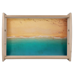 Sand and Sea Shoreline Photo Serving Tray