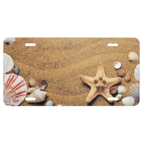 Sand and Seashells License Plate