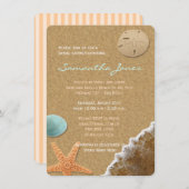 Sand and Shells Beach Bridal Shower Invitation (Front/Back)