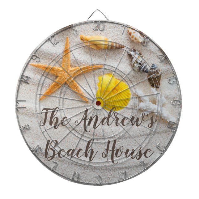 Sand and Shells Beach Dart Board (Front)