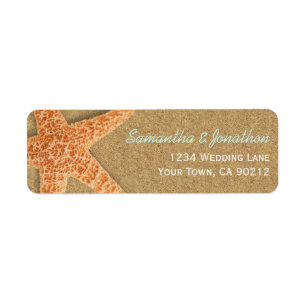 Sand and Shells Starfish Beach Theme Label