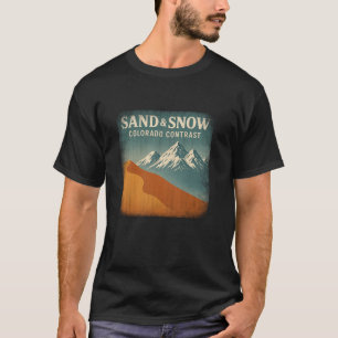Sand and Snow Colorado Dunes Peaks Mountain Advent T-Shirt