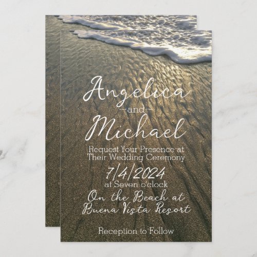 Sand and Surf Beach Destination Wedding Invitation