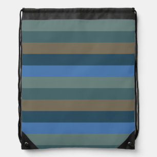 Sand and Surf Stripes of Barbados Drawstring Bag
