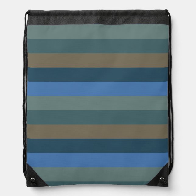 Sand and Surf Stripes of Barbados Drawstring Bag (Front)