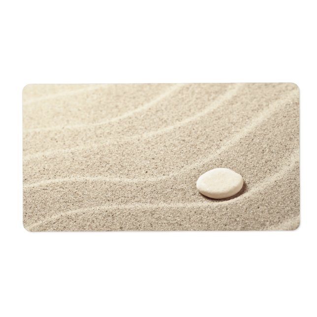 Sand Background With White Stone Label (Front)