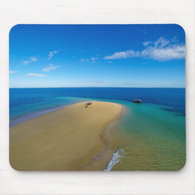Sand Bar And Dhow | Ibo Island, Mozambique Mouse Pad (Front)