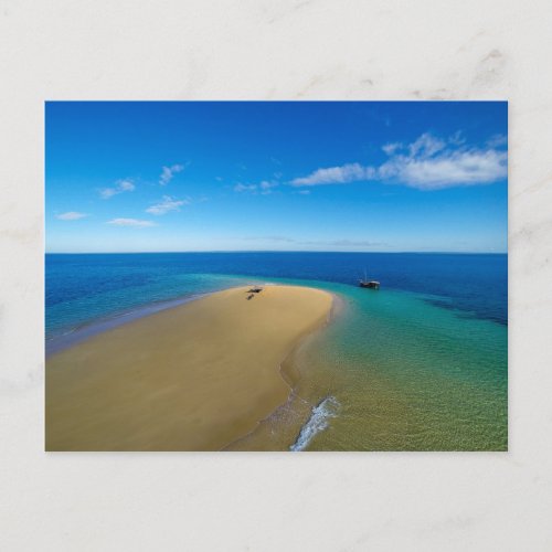 Sand Bar And Dhow  Ibo Island Mozambique Postcard