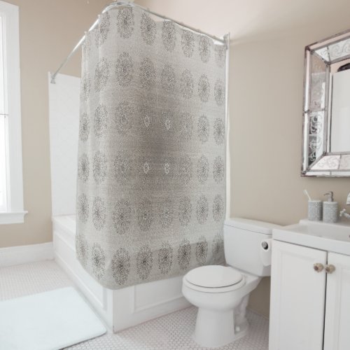 Sand_beach floral textile patterned art shower curtain