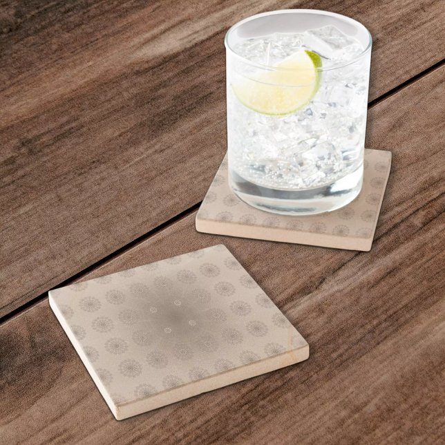 Sand-beach floral textile patterned art stone coaster (Creator Uploaded)