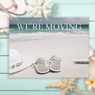 Sand Beach Ocean Change of Address Announcement Postcard