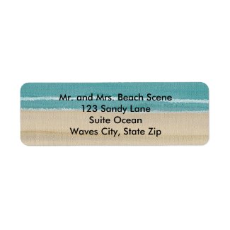 Sand Beach Ocean Waves Scene Address Labels