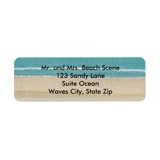 Sand Beach Ocean Waves Scene Address Labels