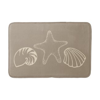 Sand Beach Sea Shells Bathroom Rug Bath Mat