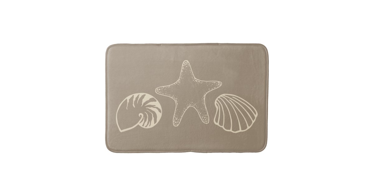Sand Beach Sea Shells Bathroom Rug Bath Mat Zazzle Com