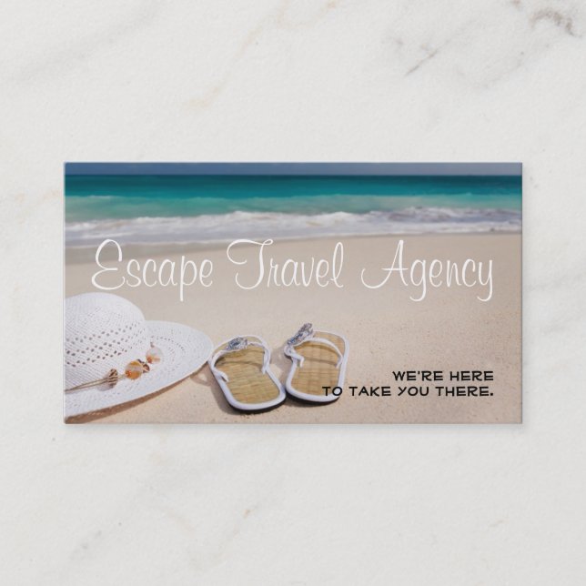 Sand Beach Travel Agency Agent Business Card (Front)